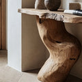 Simple Solid Wood Hall Table With Natural Grain, 40 To 71 Inch