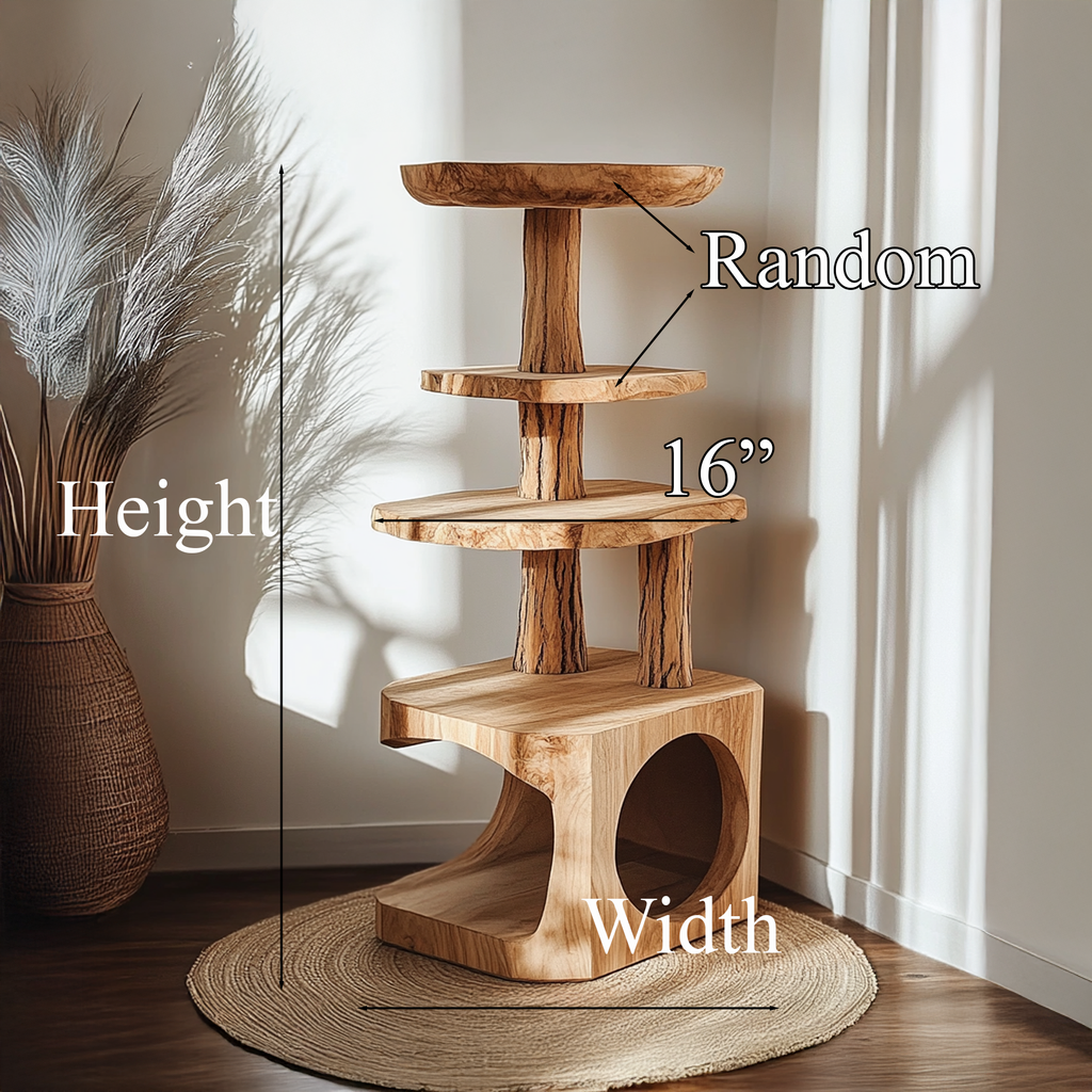 Handcrafted Cat Play Space Rustic Style Custom Size Decor Home Gift
