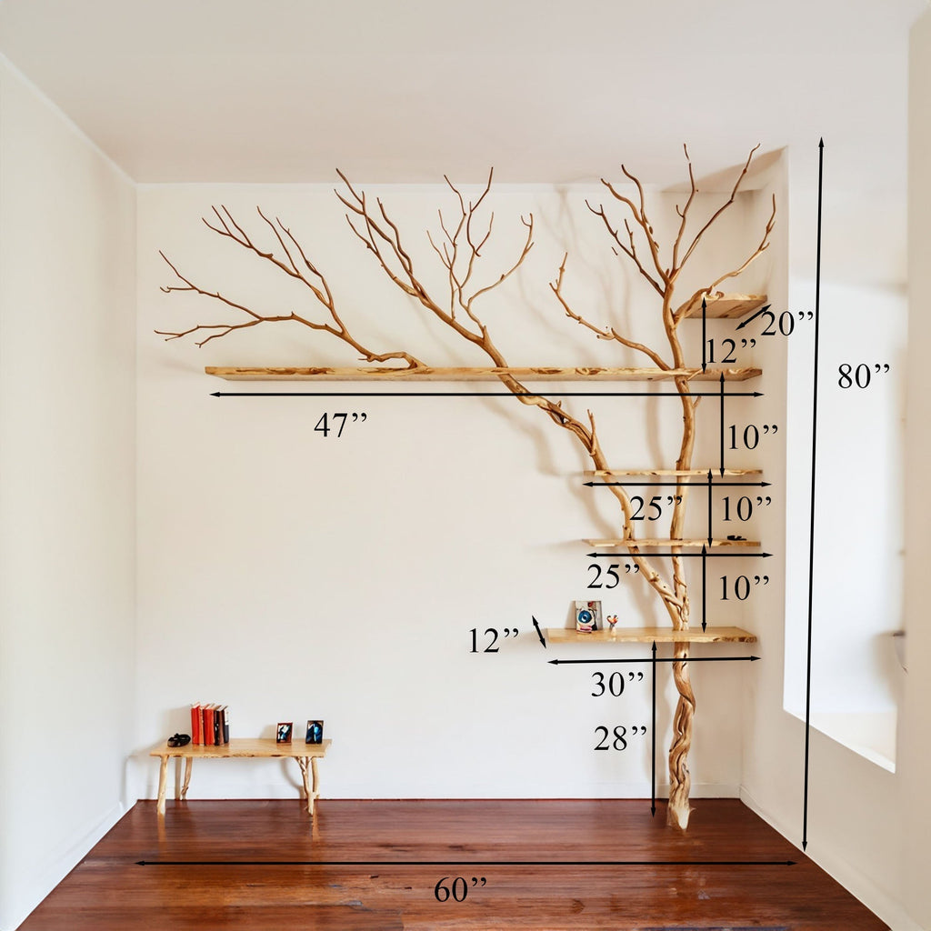 Tree Branch Floating Shelf Driftwood Art Decor