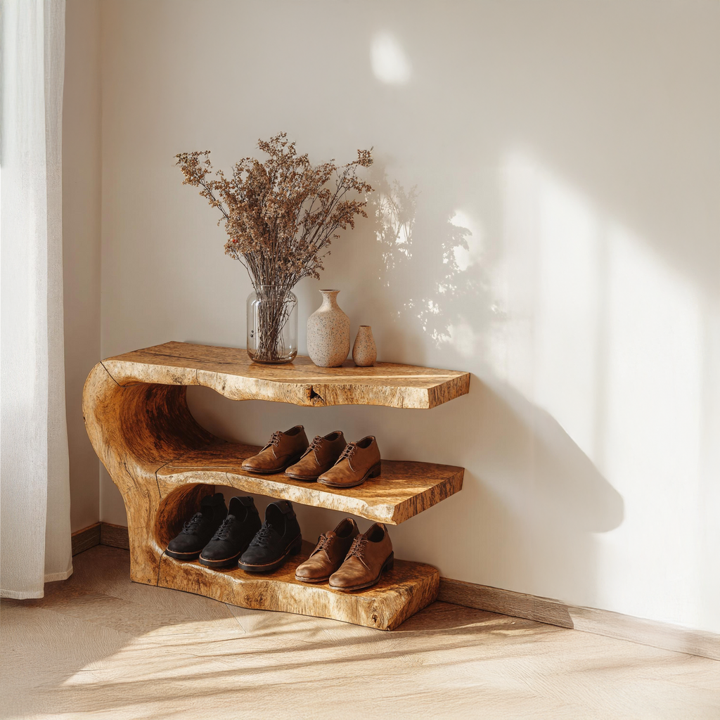 3-Tier Wooden Shoe Rack Bench For Organizing Shoes and Bags