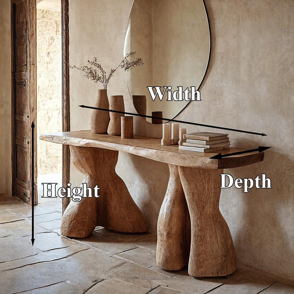 Rustic Modern Solid Wood Foyer Console, 40 To 71 Inch Long