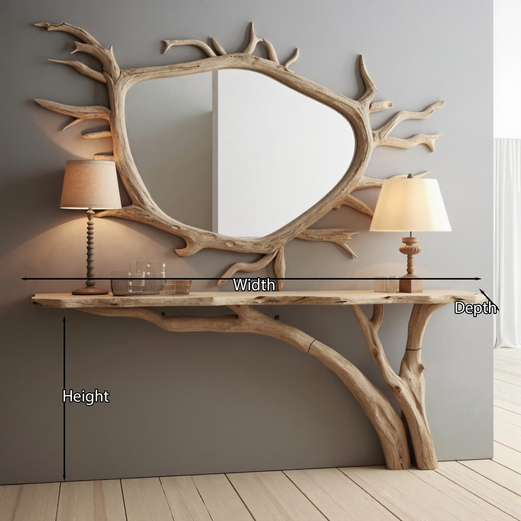 Soft Rounded Edge Wooden Entry Table, 40 To 71 Inch Wide