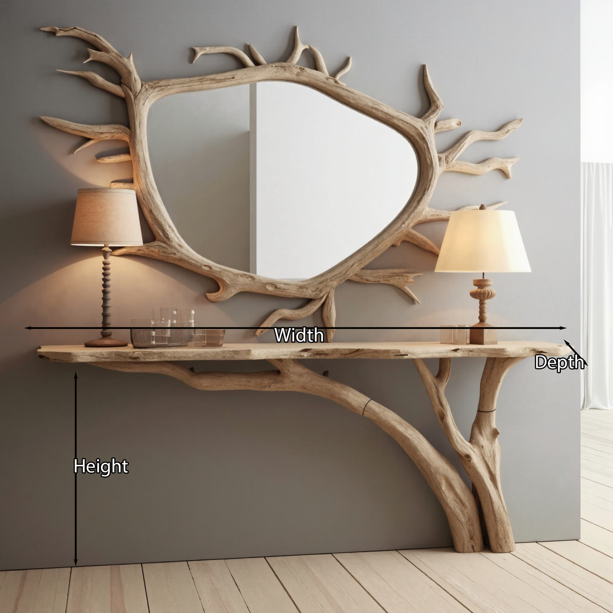 Soft Rounded Edge Wooden Entry Table, 40 To 71 Inch Wide