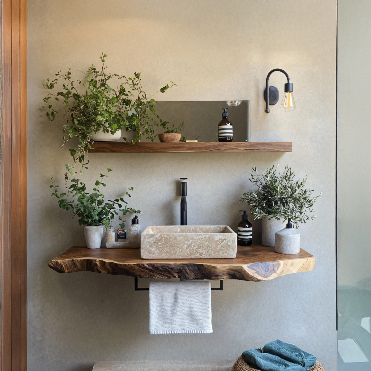 Handcrafted Live Edge Vanity For Modern Bathroom Design