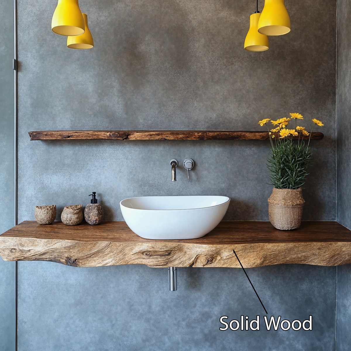 Handcrafted Wooden Vanity Bespoke Bathroom Piece