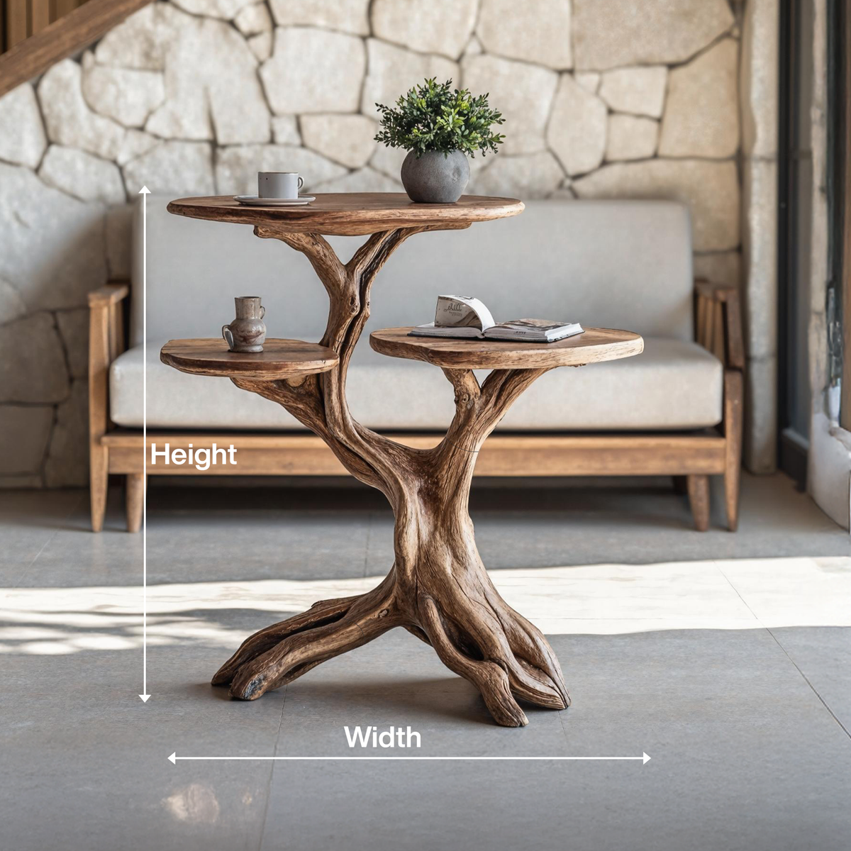 Farmhouse Wood Lamp Table, Oil and Wax Finish, 24 to 35 in Tall