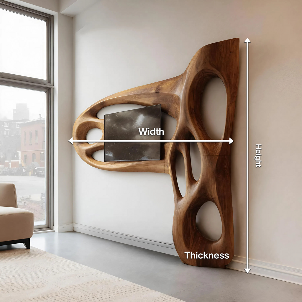 Sculpted Wooden TV Wall Surround Frame, 80 Or 86 Inch Wide