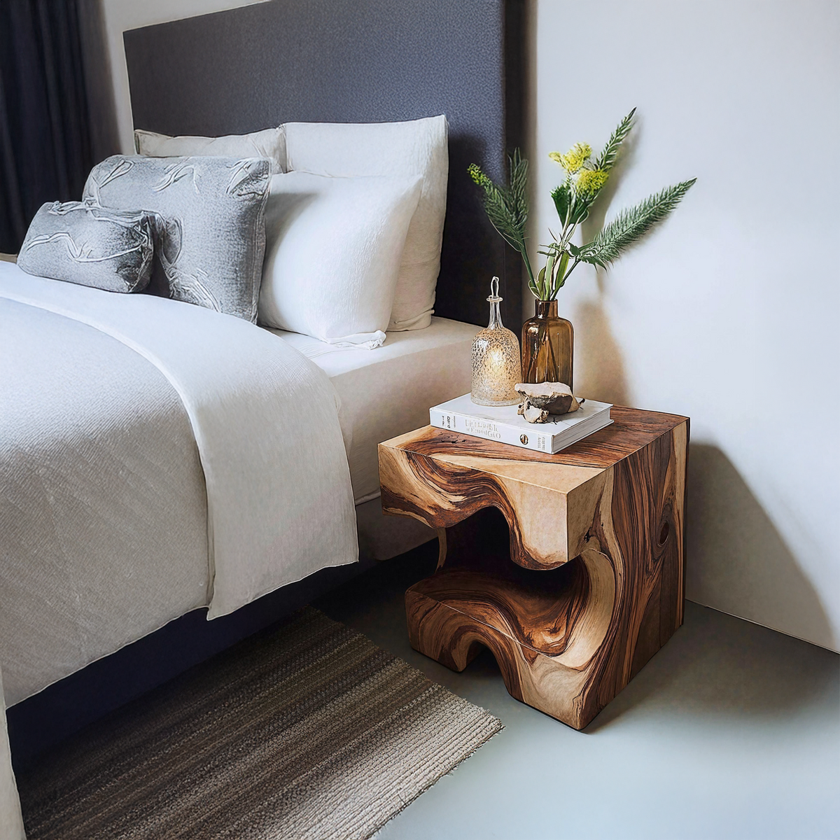 Live Edge End Table Rustic End Table For Bedroom