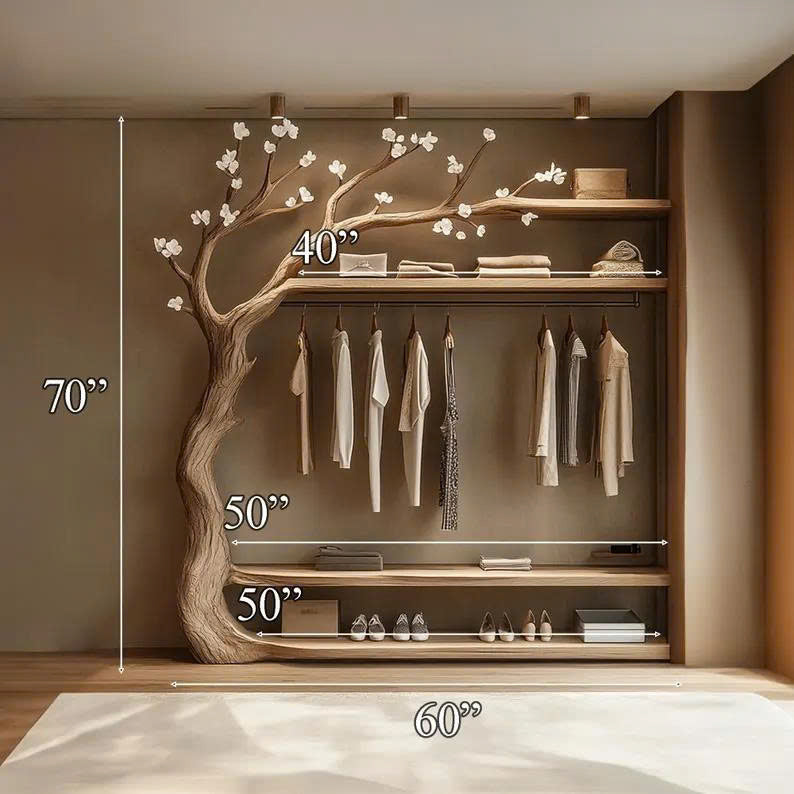 Handmade Clothes Racks Tree Shelves Tier Shelves Decor Room Gift