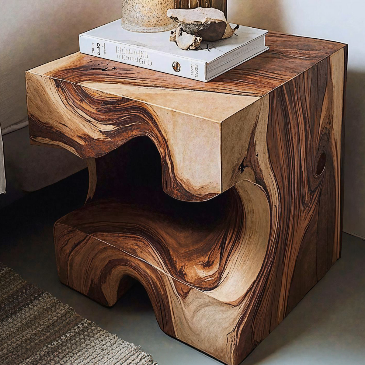 Live Edge End Table Rustic End Table For Bedroom