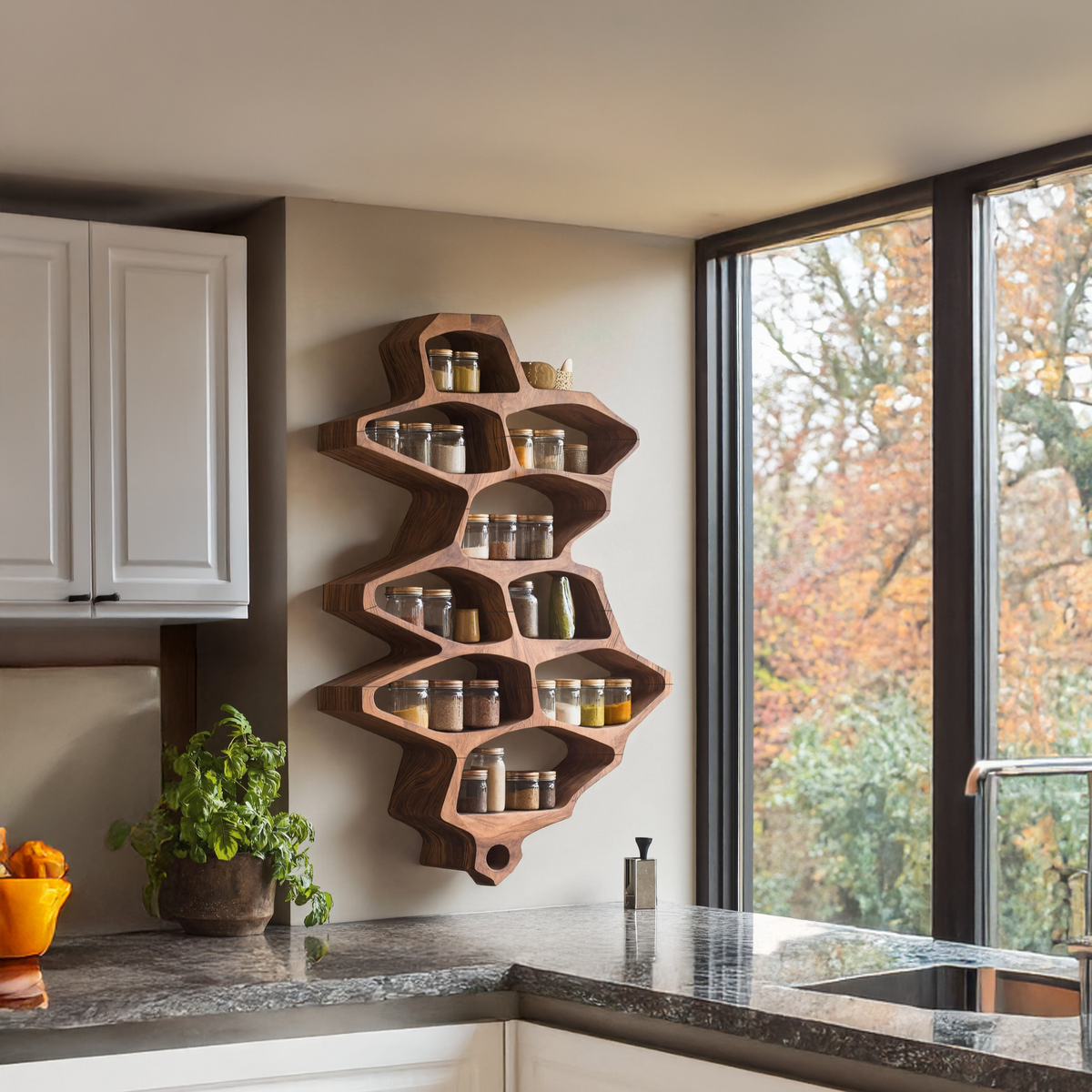 Farmhouse Style Spice Storage Cabinet For Kitchen Use