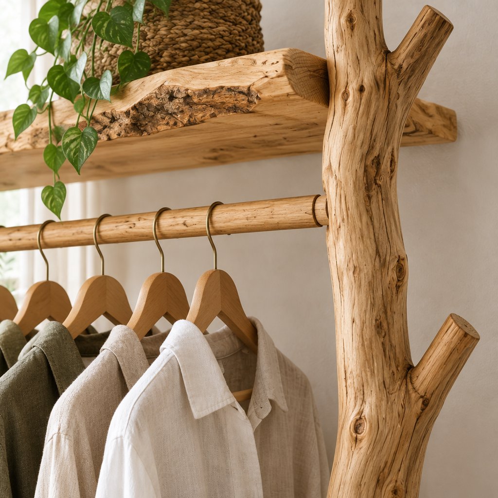 Natural Branch Open Wardrobe and Clothing Rack