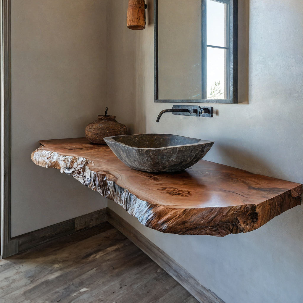 Handcrafted Counter Bathroom Vanity Shelf – Style 2