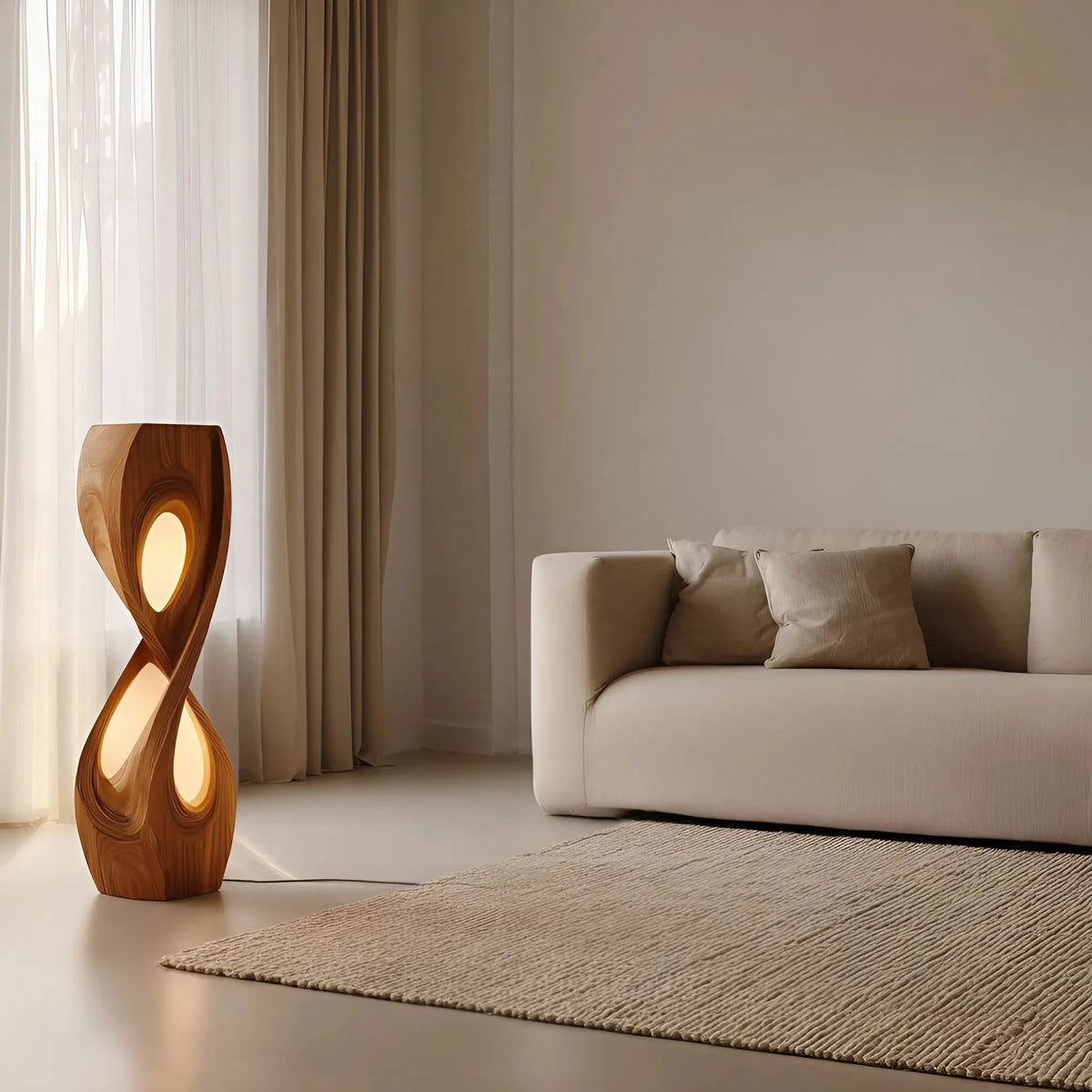 Organic Sculptural Twisted Floor Lamp For Bedroom