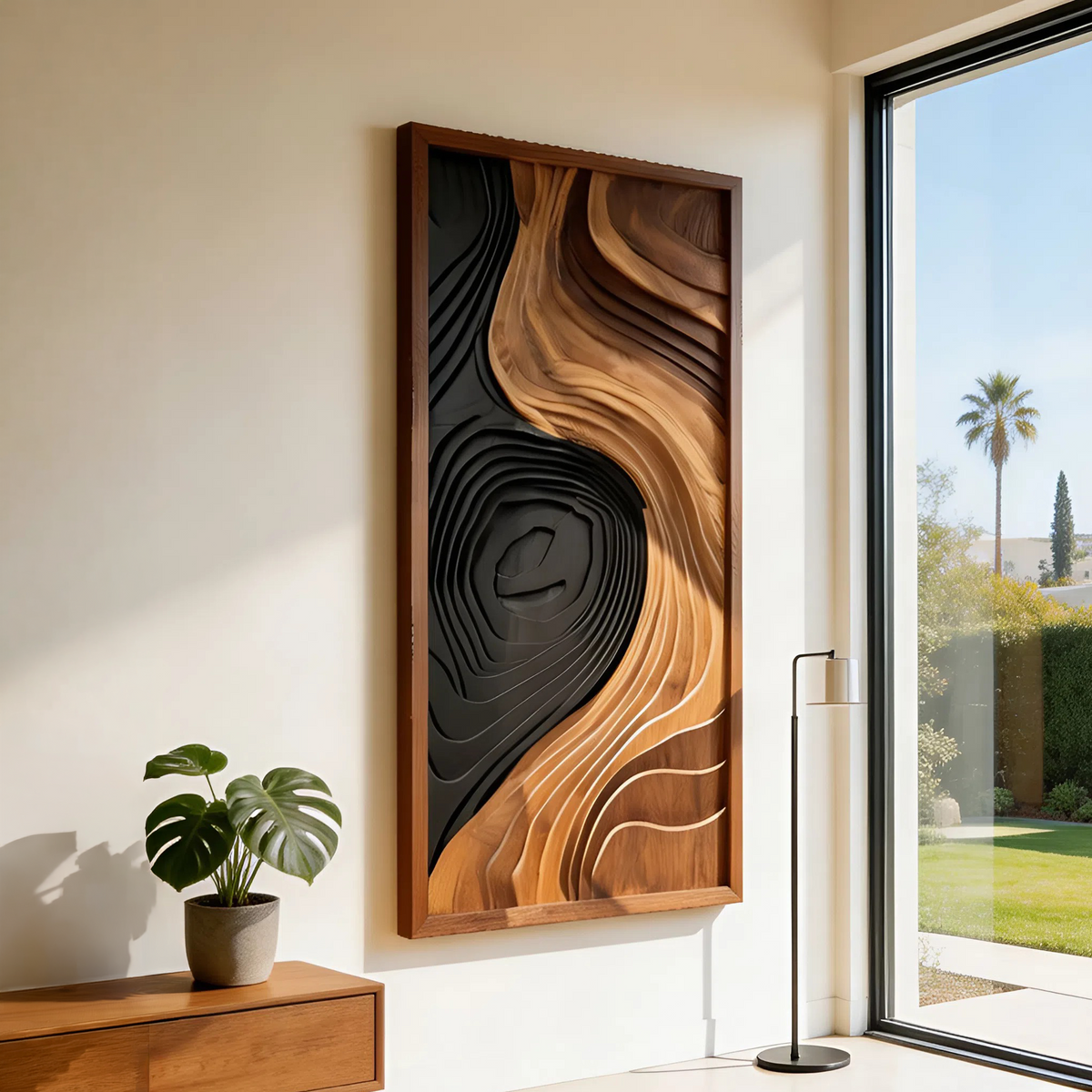 Contemporary Abstract Wood Wall Art Panel