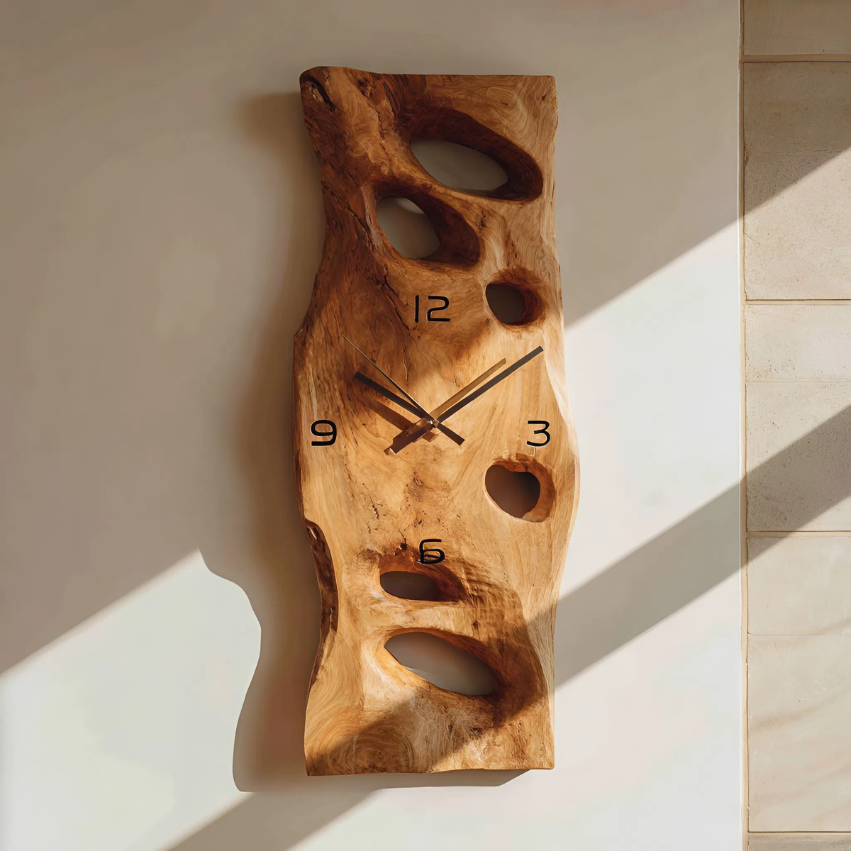 Contemporary Carved Wall Clock For Living Room