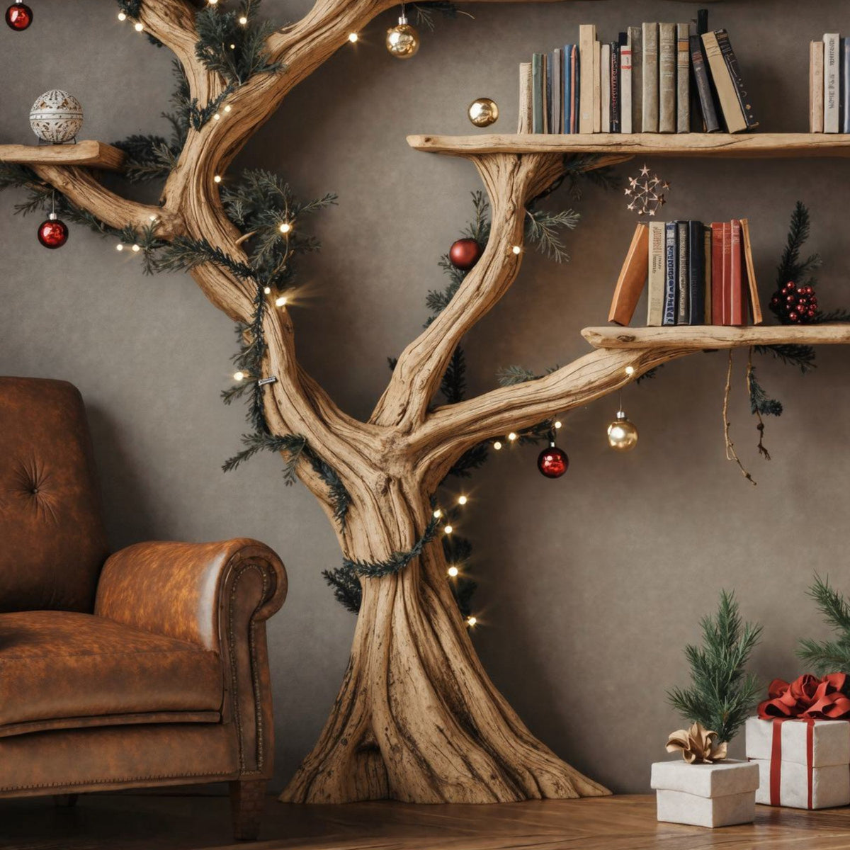 Tree Floating Bookshelf Driftwood Shelf