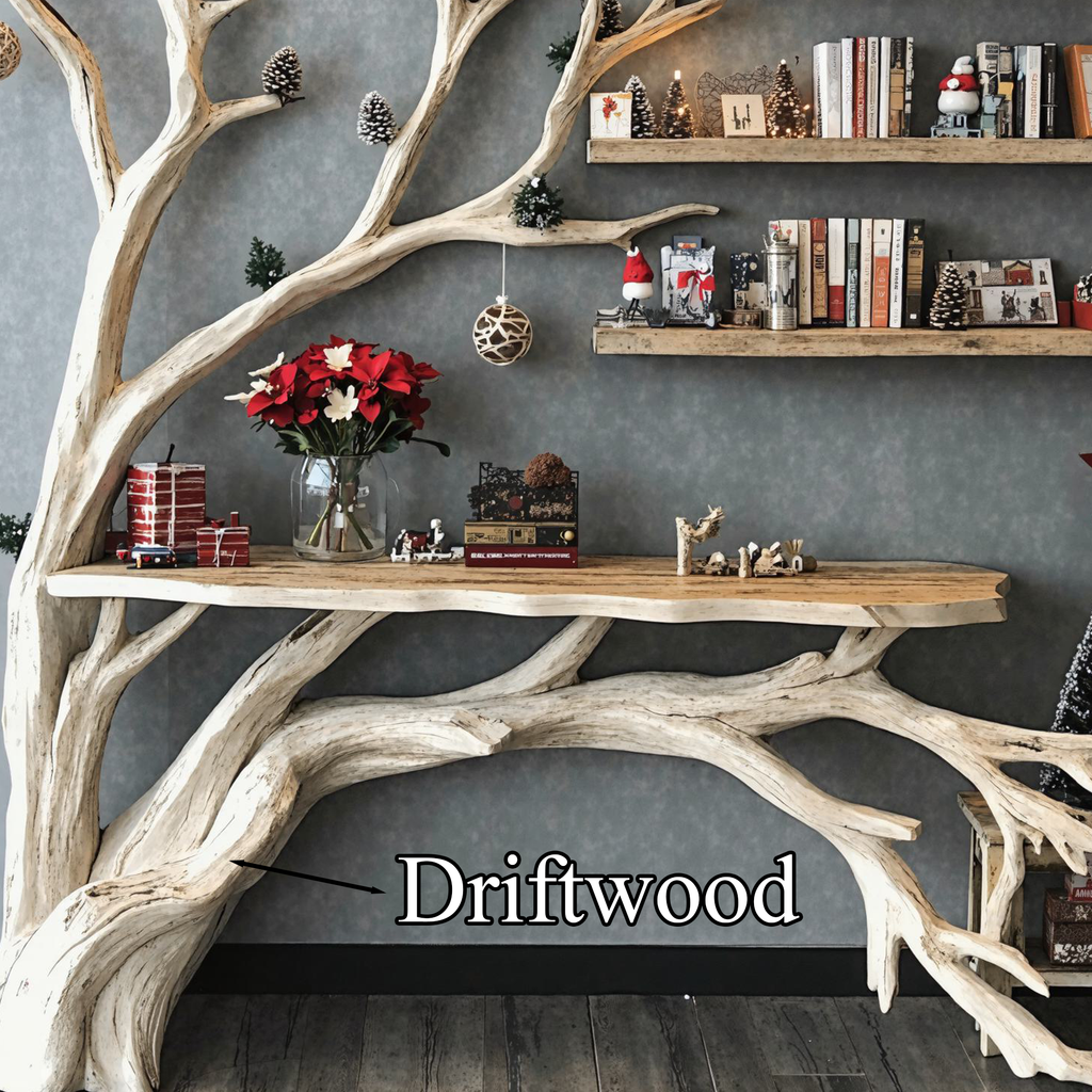 Live Edge Side Table With Tree Bookshelf Console Table