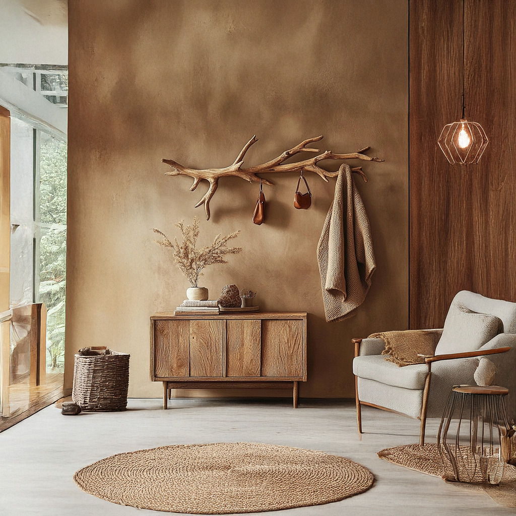 Wall Mounted Coat Rack, Driftwood Branch Hanger for Entryway