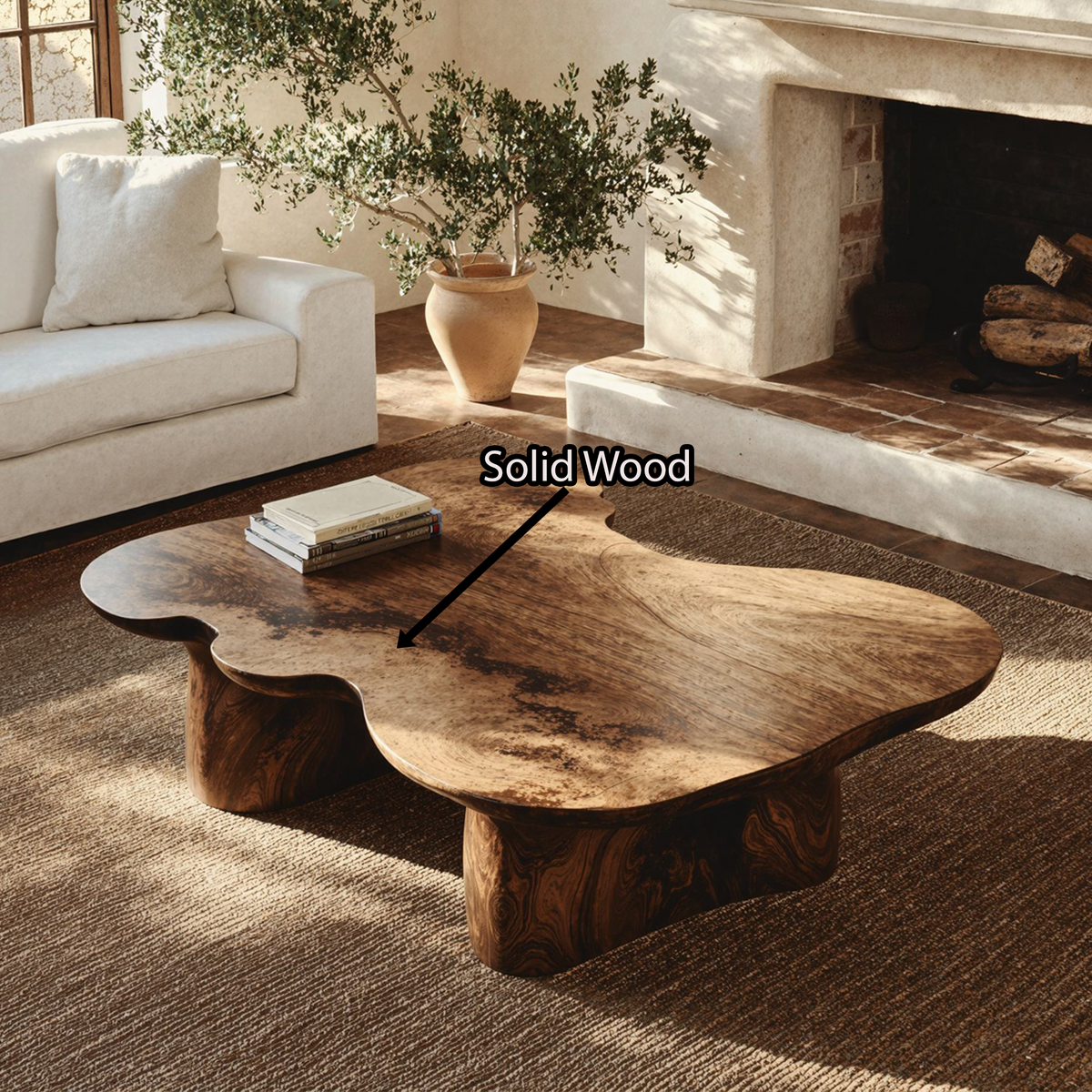 Handcrafted Wood Coffee Table Sofa Table