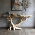 Sculptural Wooden Console Table