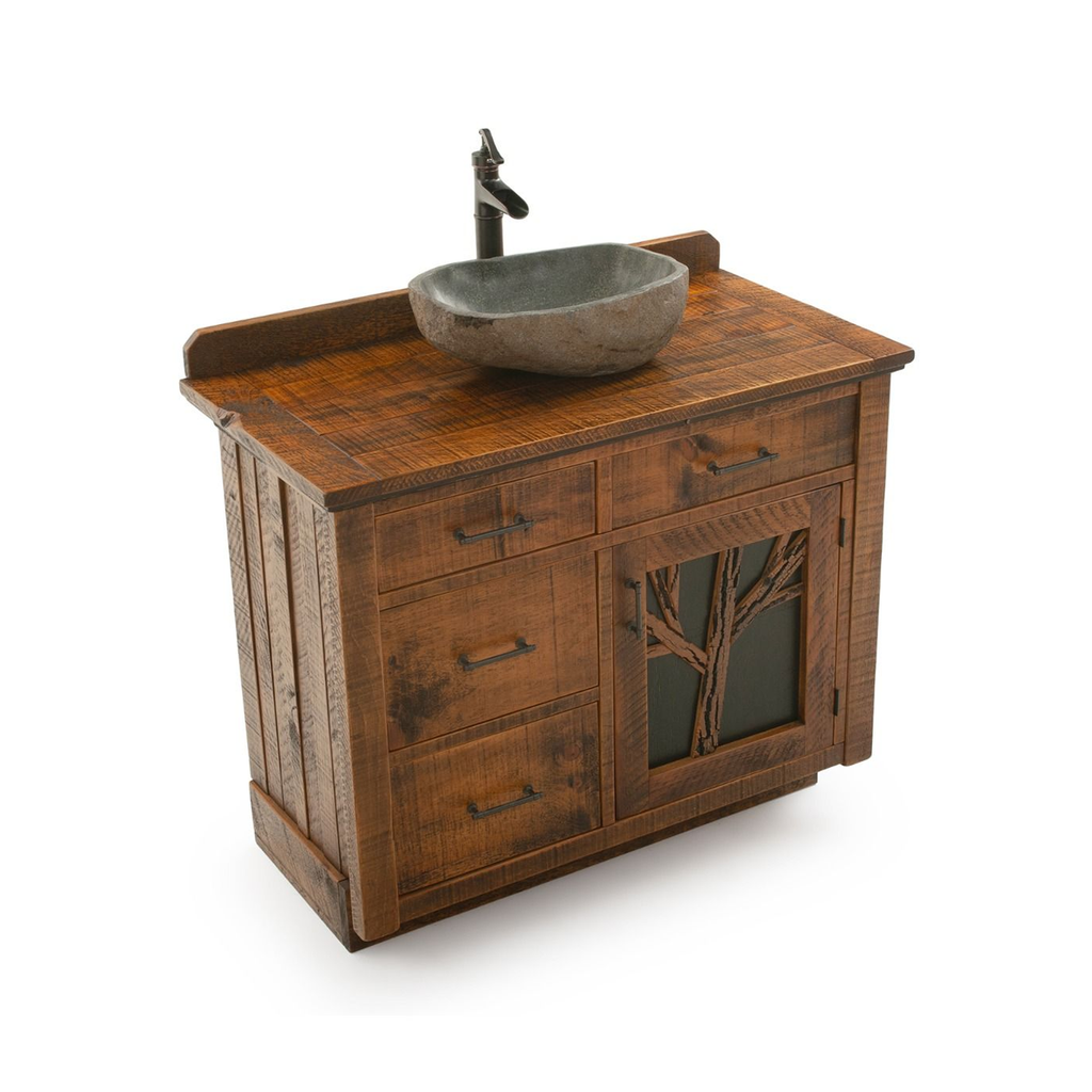 Rustic Farmhouse Live Edge Wall Vanity Slab With Or Without Sink