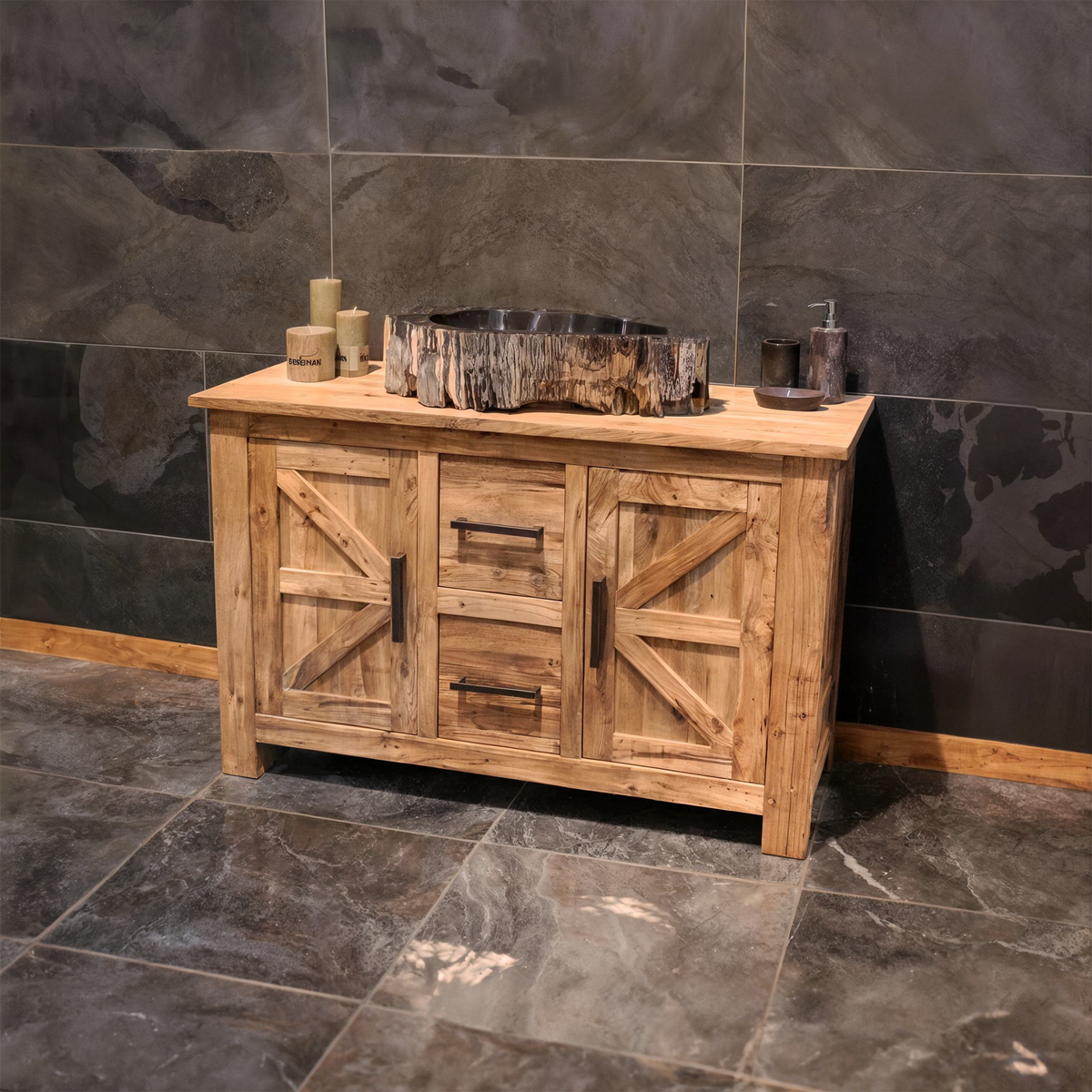 Floating Live Edge Bathroom Vanity Top, Optional Sink, 24 To 36 Inch