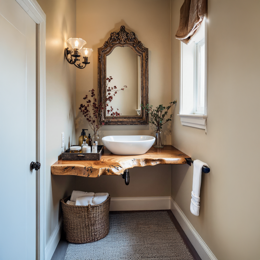 Floating Bathroom Corner Shelf Vanity