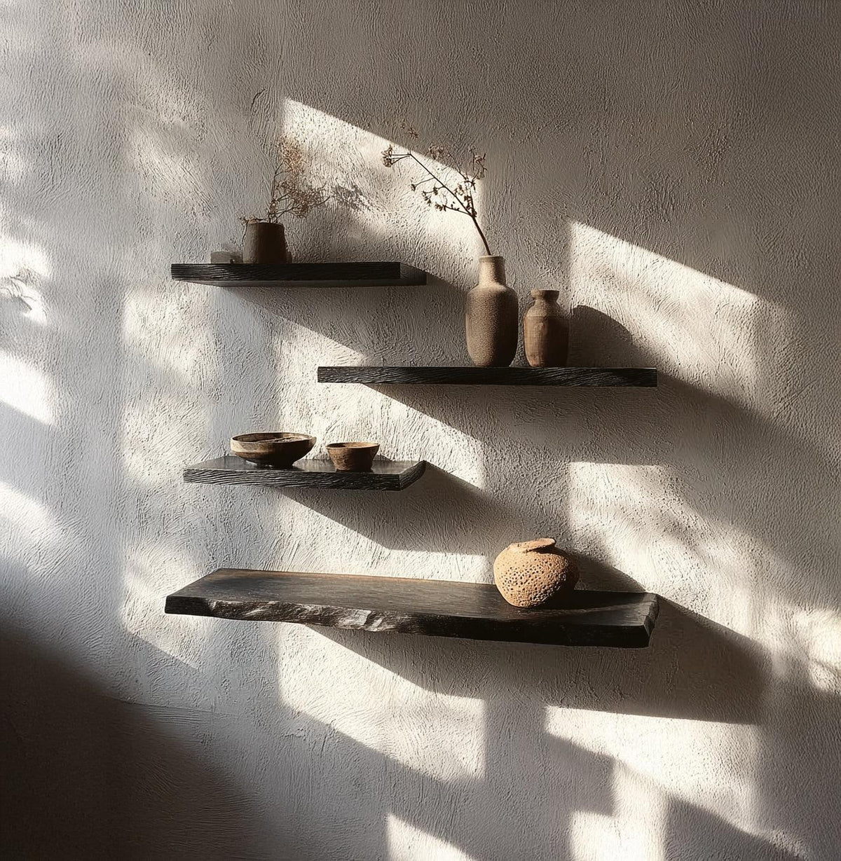Artisanal Solid Wood Floating Shelf