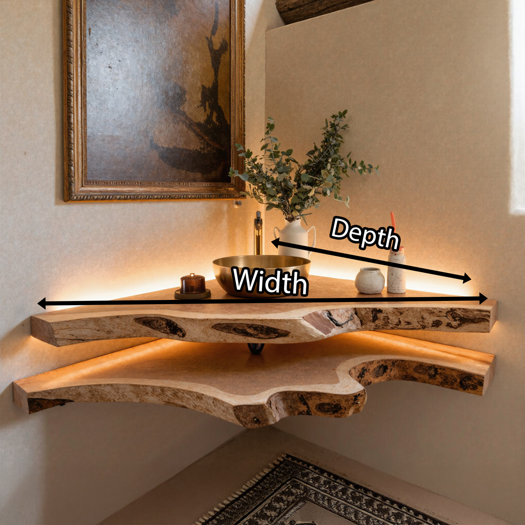 Floating Bathroom Corner Shelf – Style 2