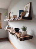 Live Edge Floating Wood Shelf