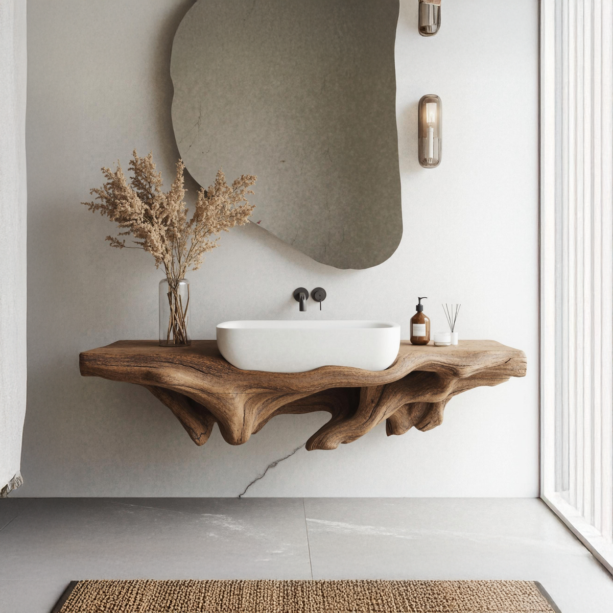 Farmhouse Bathroom Shelf Wall Mount For Storage