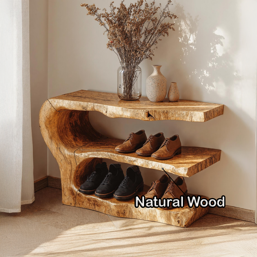 3-Tier Wooden Shoe Rack Bench For Organizing Shoes & Bags