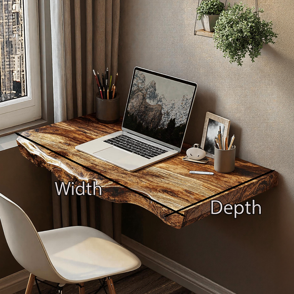 Farmhouse Solid Wood Floating Desk For Nature Inspired Home Styling