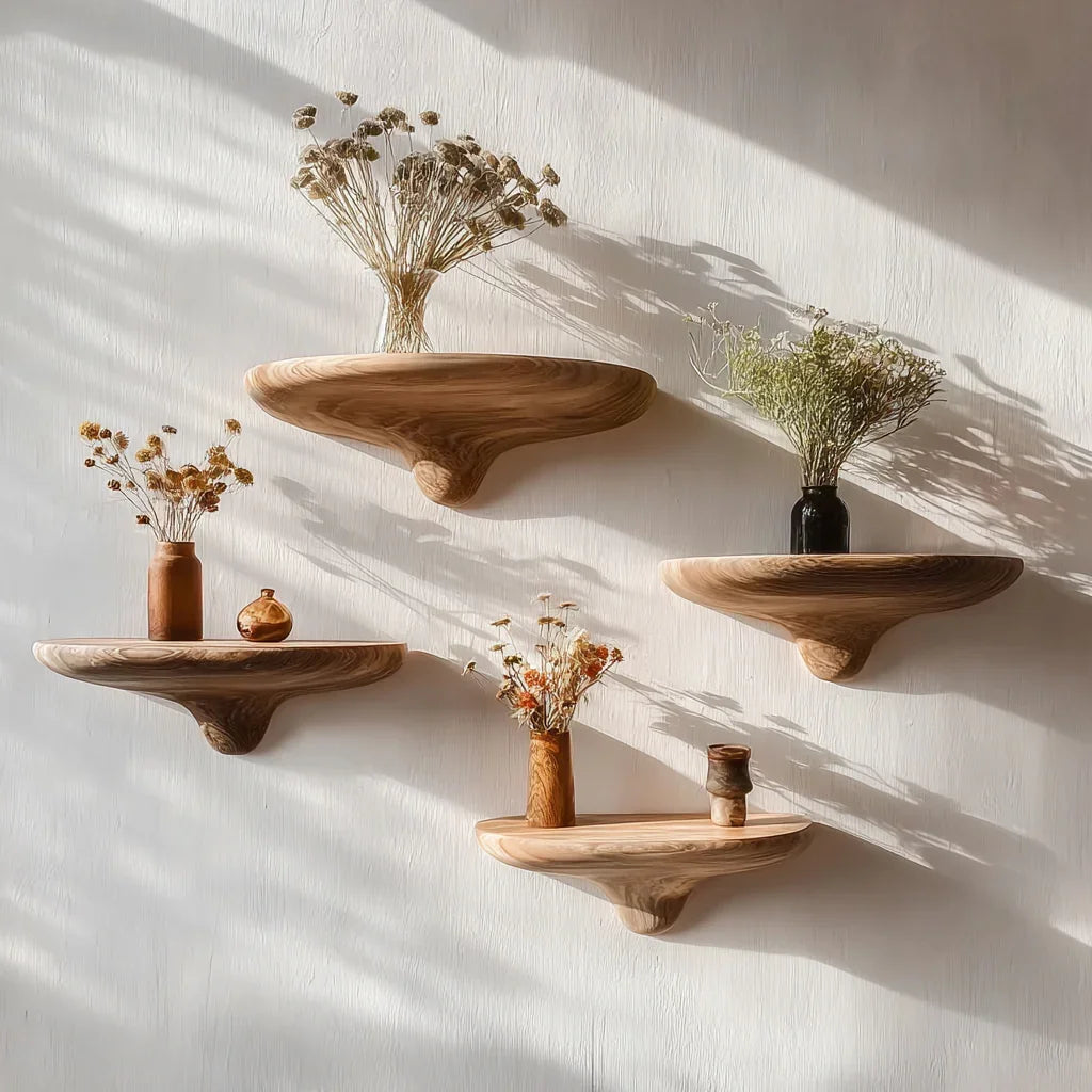 Handcrafted Solid Wood Wall Shelf