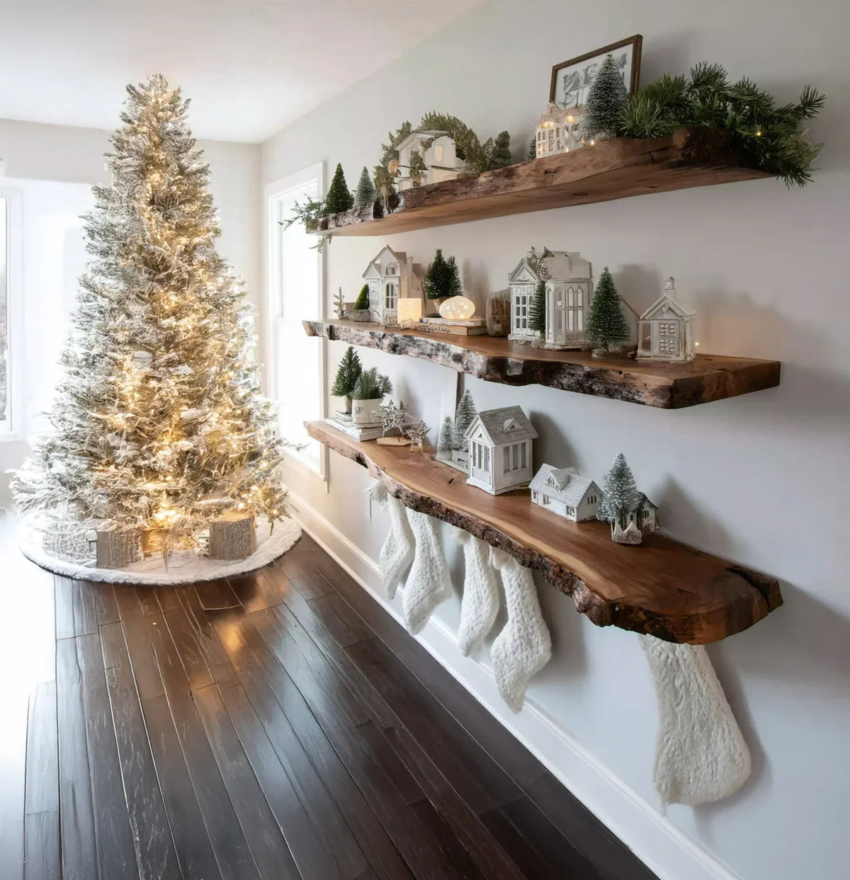 Christmas Live Edge Floating Shelf