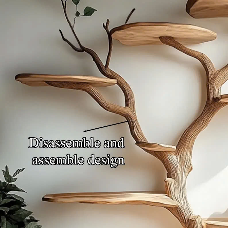 Tall Branch Climbing Wood Cat Tree for Indoor Cats, 70 x 60 in