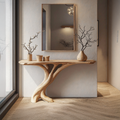 Slim 12-Inch Deep Brown Wood Console Table, 40 to 71 Inches Wide