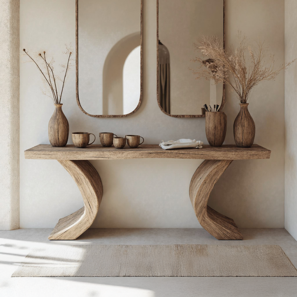 Live Edge Console Table Handcrafted Hallway Table