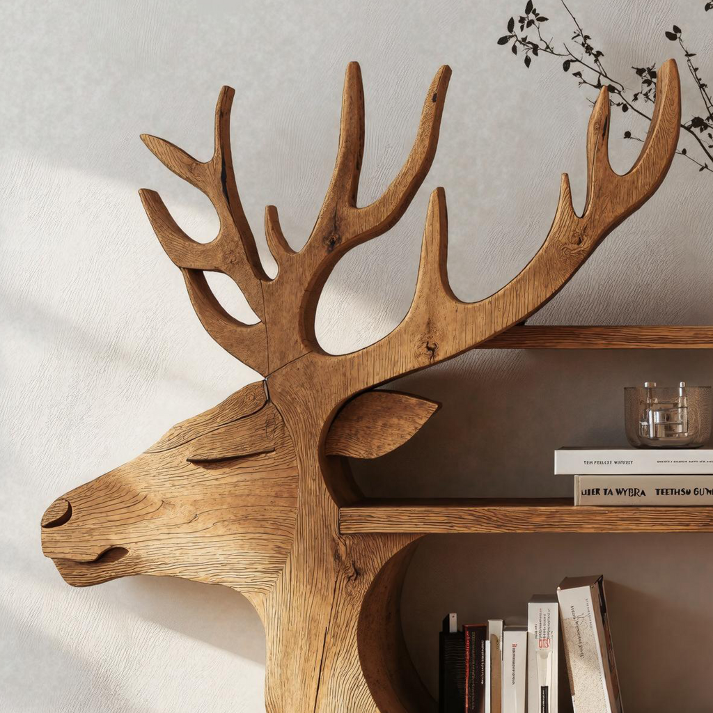 Handcrafted Deer Wall Shelf For Boho Or Rustic Style Homes