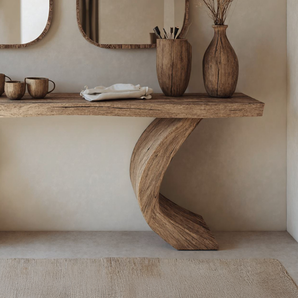 Live Edge Console Table Handcrafted Hallway Table