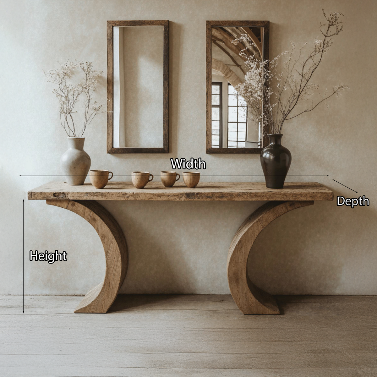 Live Edge Console Table Handcrafted Side Table