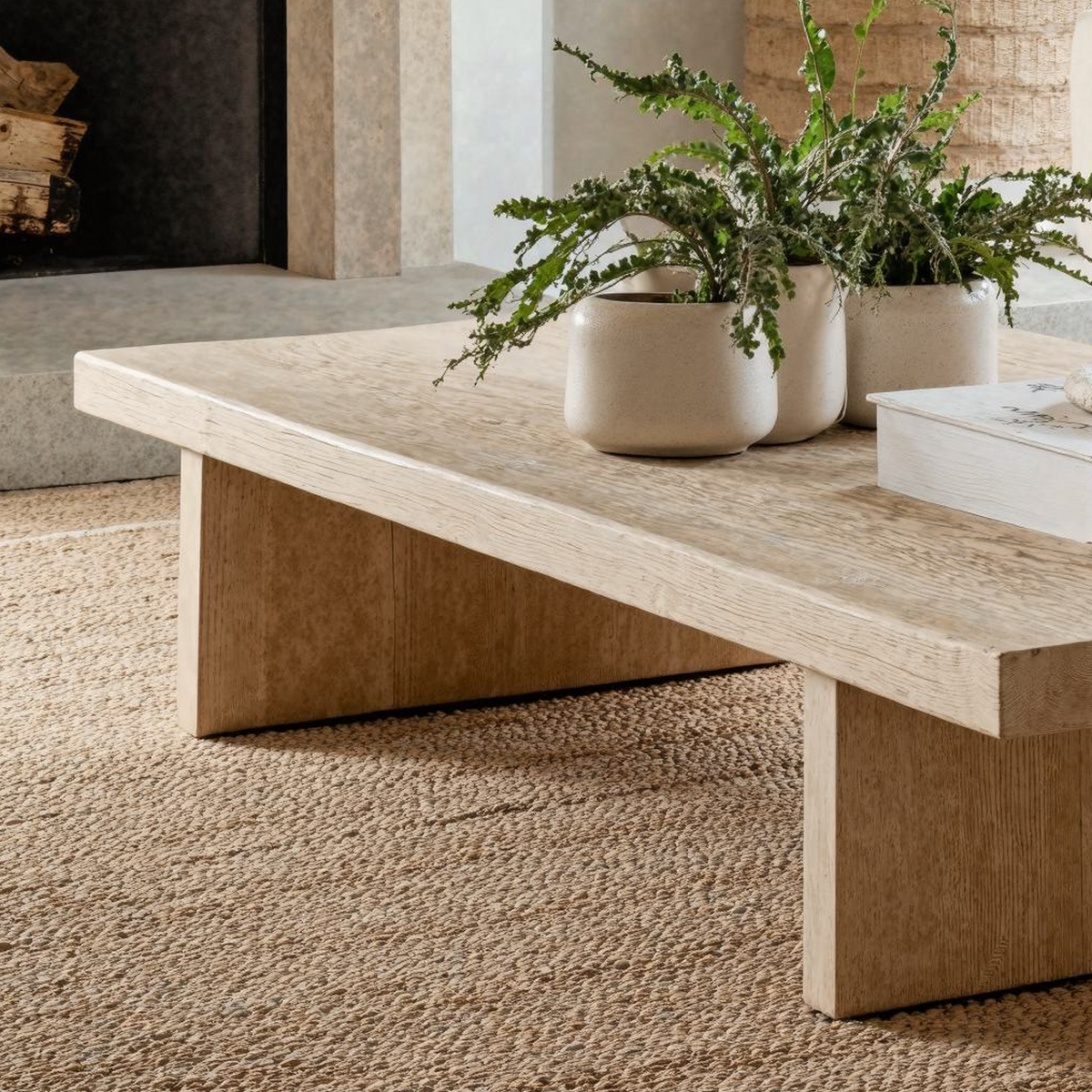 Live Edge Solid Wood Coffee Table with Natural Oil Finish