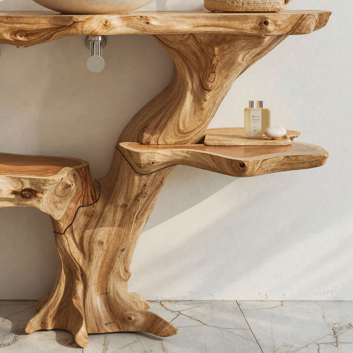 Live Edge Bathroom Vanity Handcrafted Floating Wood Vanity Shelf