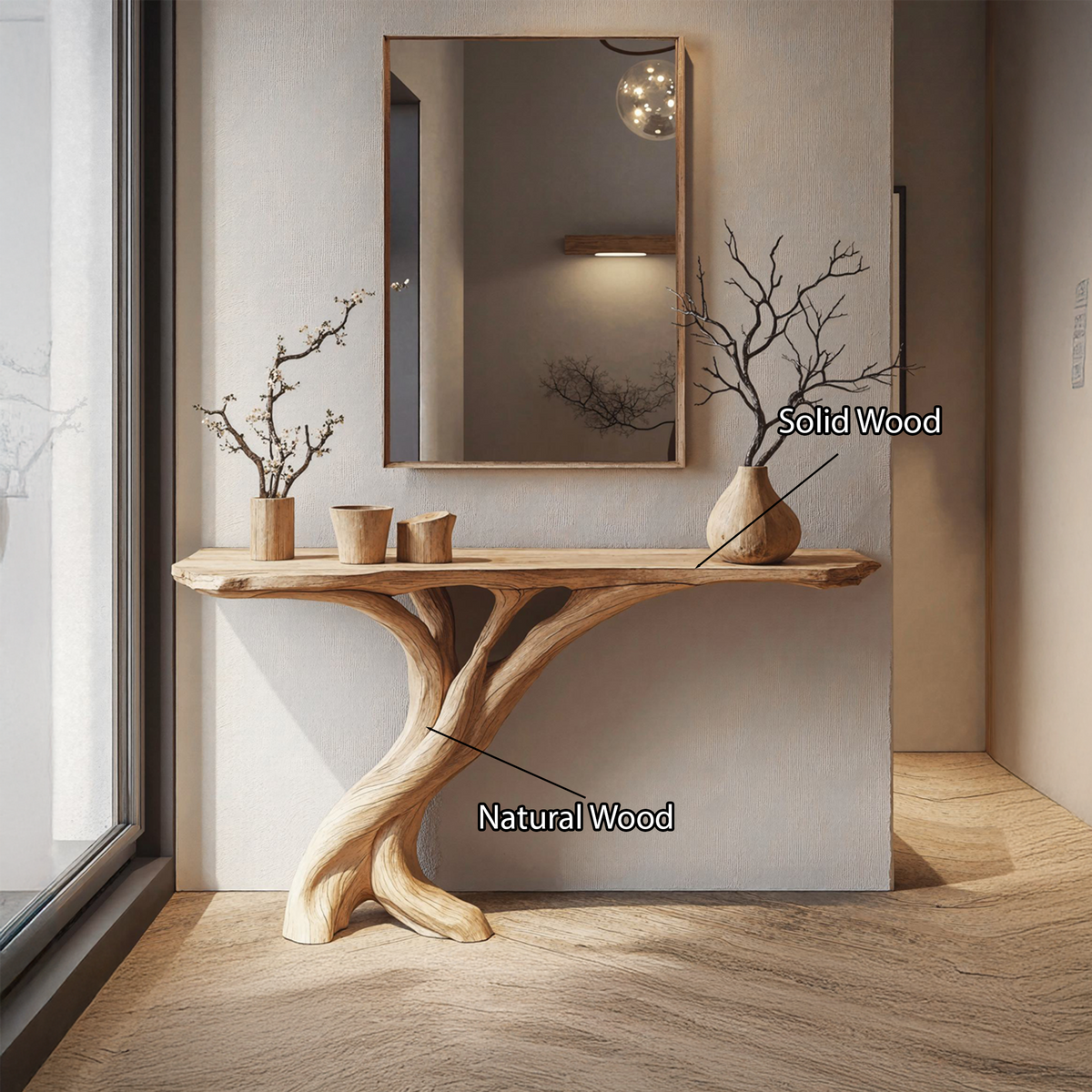 Slim 12-Inch Deep Brown Wood Console Table, 40 to 71 Inches Wide