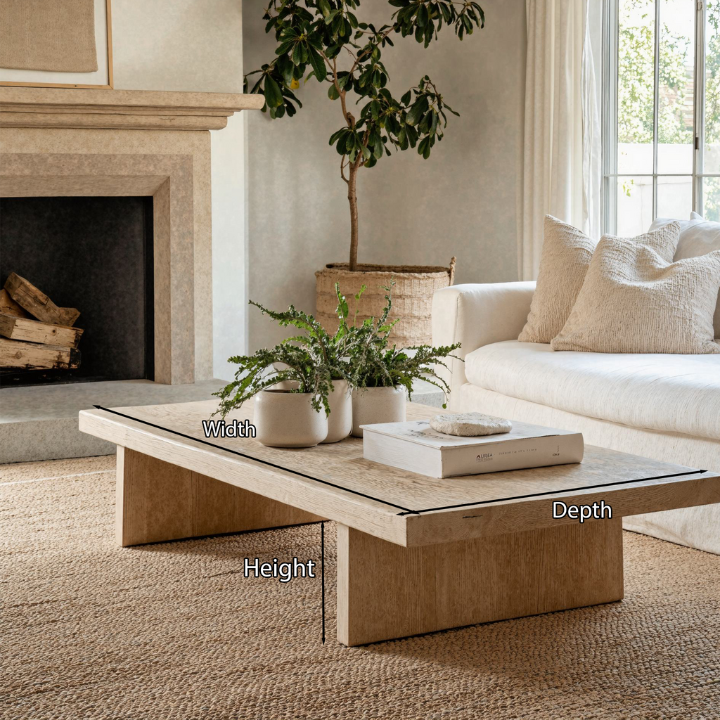 Live Edge Solid Wood Coffee Table with Natural Oil Finish