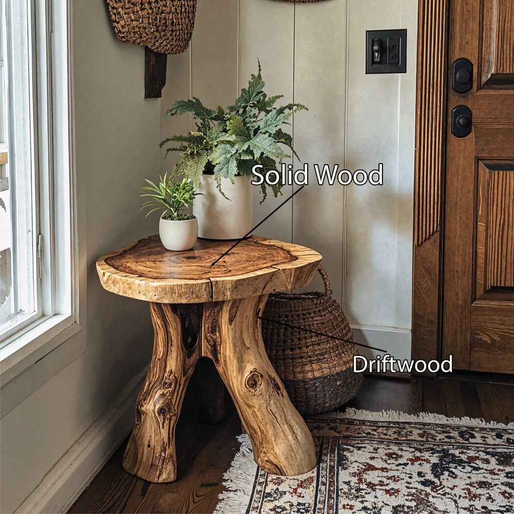 Handcrafted End Table Solid Wood End Table Decor